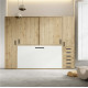 Dormitorio con cama abatible con altillo y 2 armarios a los lados Ref Z24-42