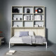 Dormitorio con cama abatible con estantería y módulos de salón Ref Z24-45