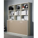 Dormitorio con cama abatible con estantería y módulos de salón Ref Z24-45