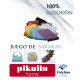 Juego de Sábana Bajera, Encimera y Funda Almohada 100% Algodón Ref PH19000﻿