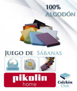 Juego de Sábana Bajera, Encimera y Funda Almohada 100% Algodón Ref PH19000﻿