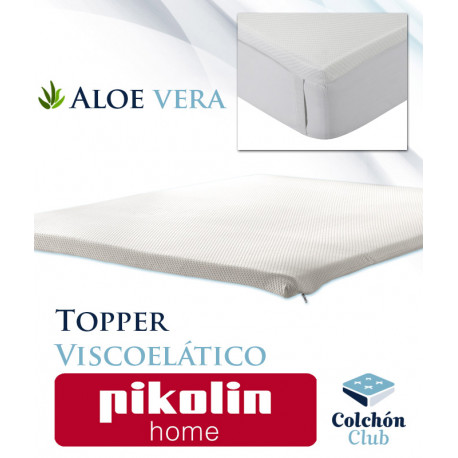 Topper Viscoelástico con tratamiento Aloe Vera y acabado Jacquard