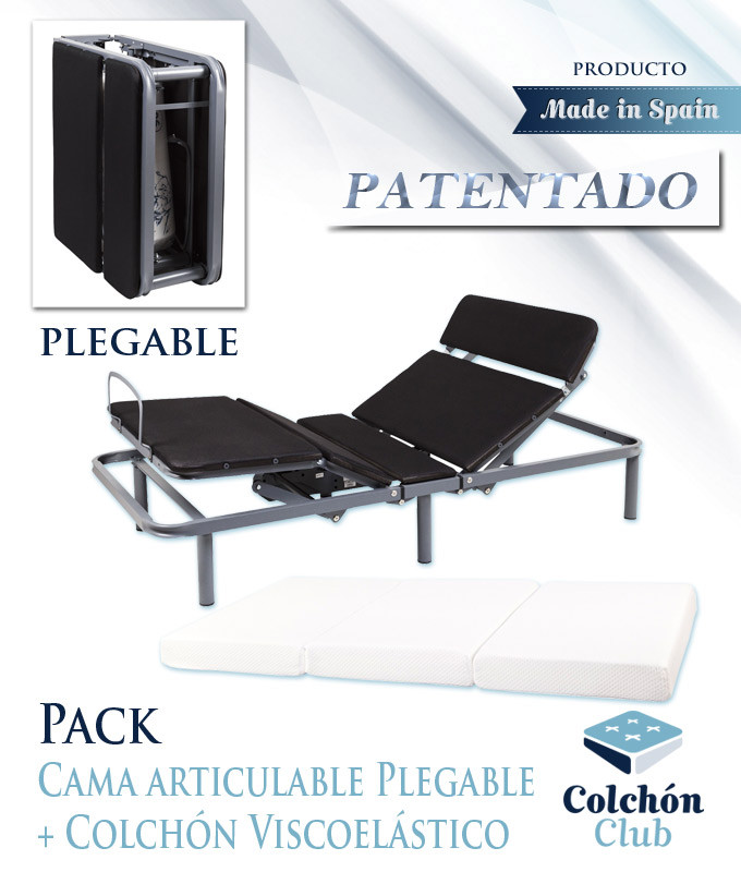 Pack Cama articulada plegable y colchón viscoelástico Ref DB13000