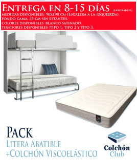 Pack Litera Abatible Horizontal y Colchones Viscoelasticos Ref N25000