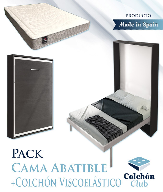 Pack Cama Abatible Vertical y Colchón viscoelástico Ref N53000