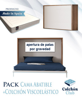 Pack Cama Abatible Horizontal y Colchón Viscoelastico Ref N82000