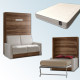 Pack Cama Abatible Vertical con Sofá y Colchón Viscoelastico Ref N28000