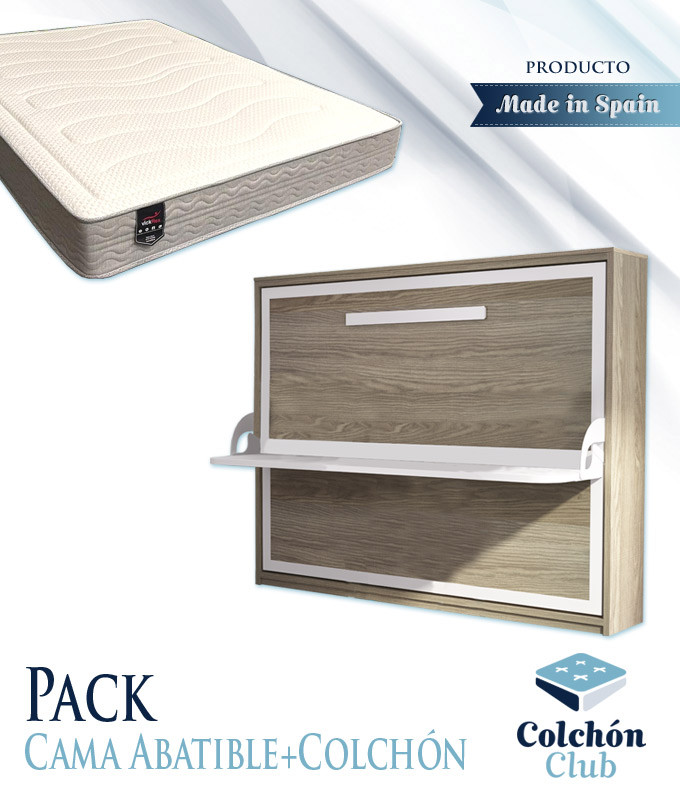 Pack Cama Abatible con Escritorio y Colchón viscoelástico Ref N63000