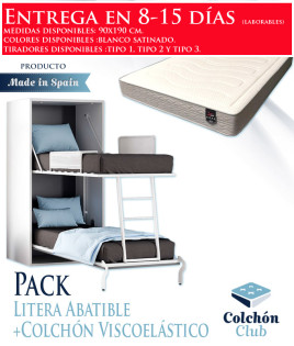 Pack Litera Abatible Vertical y Colchones Viscoelasticos Ref N26000