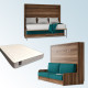 Pack Cama Abatible Horizontal con Sofá y Colchón Viscoelastico Ref N43000
