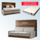 Pack Cama Abatible Horizontal con Sofá, Apertura Eléctrica y Colchón Viscoelástico Ref N77000