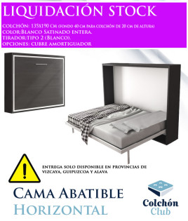Cama Abatible Horizontal disponible en diferentes medidas y colores Ref N50000