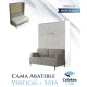 Cama Abatible Vertical con Sofá disponible en diferentes medidas y colores Ref N15100