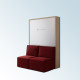 Cama Abatible Vertical con Sofá disponible en diferentes medidas y colores Ref N15200