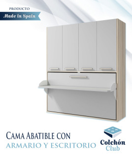 Cama Abatible con escritorio y armario Ref Z25000