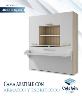 Cama Abatible con escritorio y armario Ref Z26000