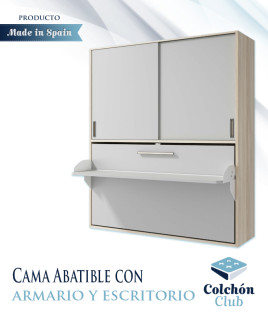 Cama Abatible con escritorio y armario Ref Z27000