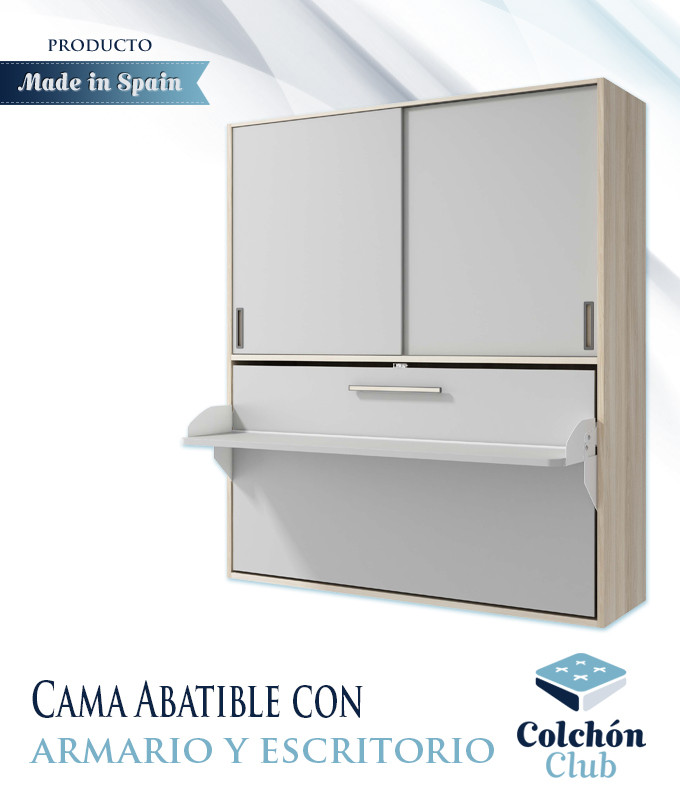 Cama Abatible con escritorio y armario Ref Z27000