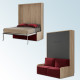 Cama Abatible Vertical con Sofá disponible en diferentes medidas y colores Ref N40000