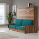 Cama Abatible Horizontal con Sofá disponible en diferentes medidas y colores Ref N41000