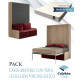 Pack Cama Abatible Vertical con Sofá y Colchón Viscoelastico Ref N42000