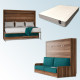 Pack Cama Abatible Horizontal con Sofá y Colchón Viscoelastico Ref N43000