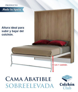 Cama Abatible Vertical sobreelevada, mayor comodidad para subir y bajar de la cama Ref N83000