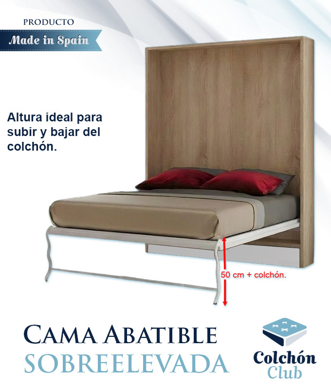 Cama Abatible Vertical sobreelevada, mayor comodidad para subir y bajar de la cama Ref N83000