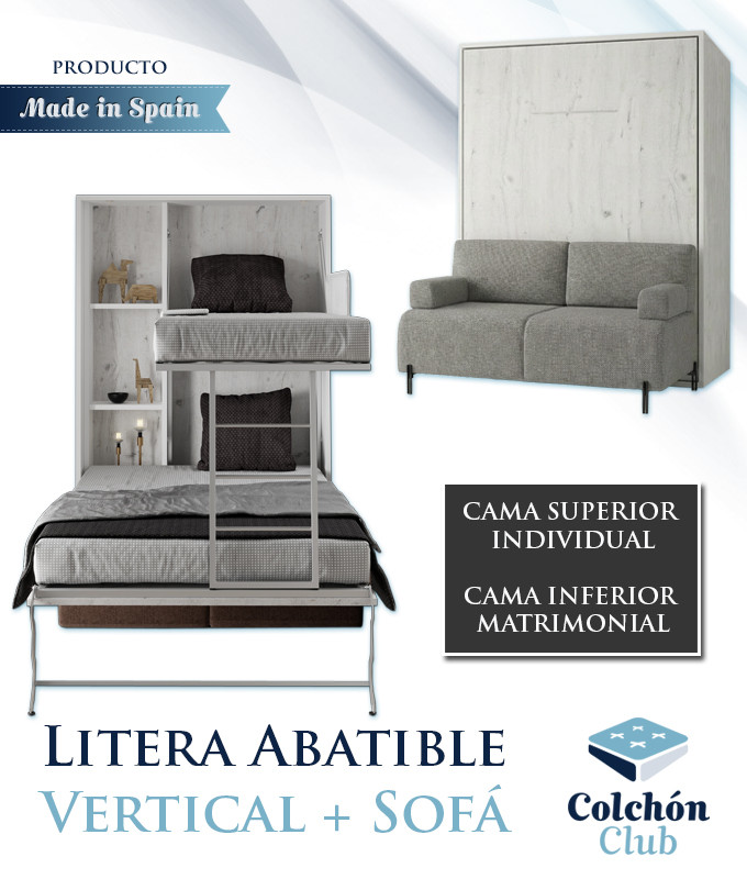 Litera Abatible Vertical Matrimonial con Sofá Ref N36000