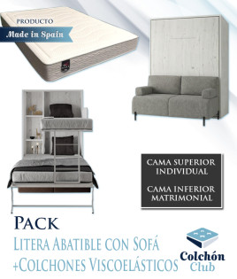 Litera Abatible Vertical Matrimonial con Sofá Ref N36000
