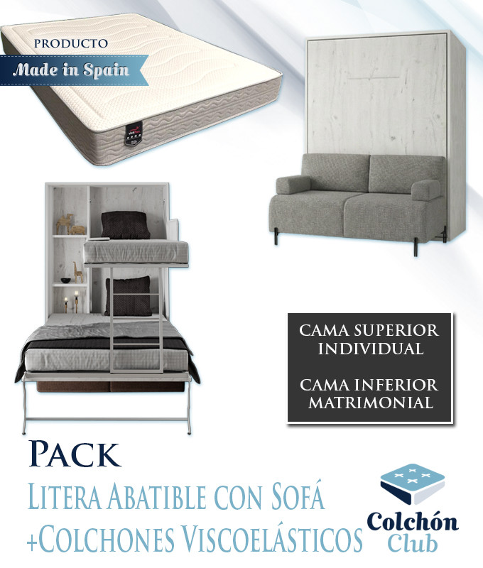 Litera Abatible Vertical Matrimonial con Sofá Ref N36000