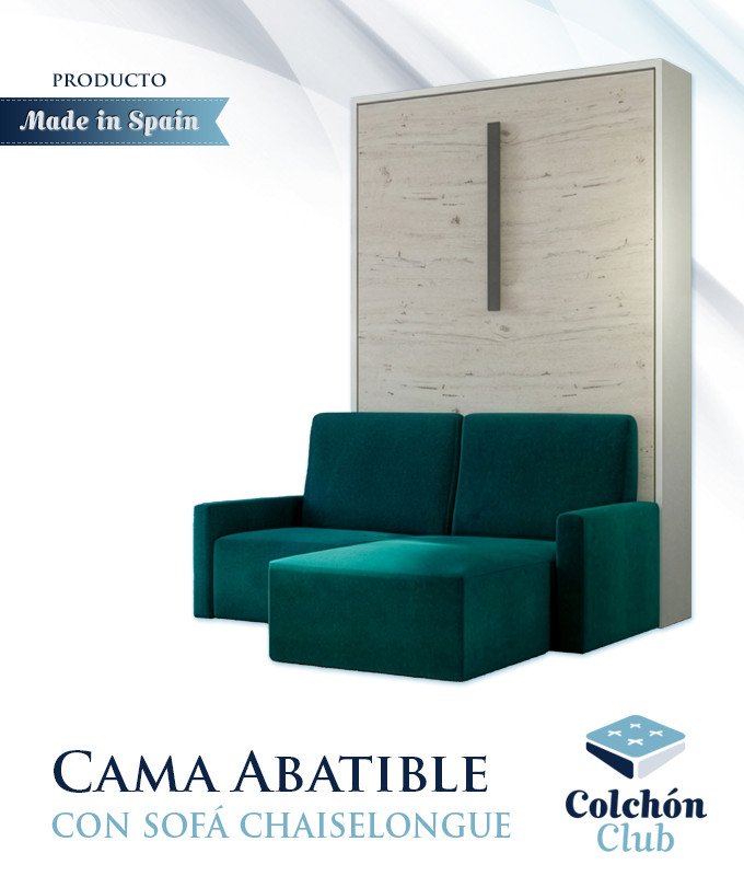 Cama Abatible Vertical con Sofá Chaiselongue Ref N87000