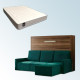 Pack Cama Abatible Horizontal con Sofá Chaiselongue y Colchón Viscoelastico Ref N90000