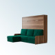 Cama Abatible Horizontal con brazo de madera y Sofá Chaiselongue Ref N92000