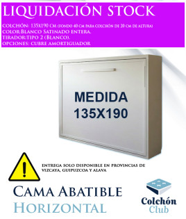  Liquidación cama abatible horizontal 135x190 cm Ref N50000 OUTLET