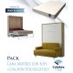 Pack Cama Abatible Vertical con Sofá y Colchón Viscoelastico Ref N28100
