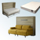 Pack Cama Abatible Horizontal con Sofá y Colchón Viscoelastico Ref N35100