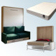 Pack Cama Abatible Vertical con Sofá y Colchón Viscoelastico Ref N28000