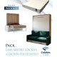 Pack Cama Abatible Vertical con Sofá y Colchón Viscoelastico Ref N28000