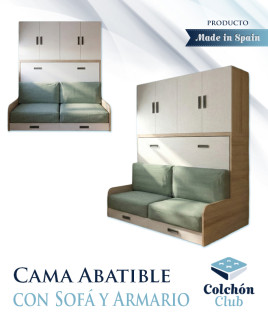 Cama Abatible Horizontal con Armario y Sofá Ref N97000
