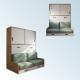 Cama Abatible Horizontal con Sofá y Armario de puertas correderas Ref N98000