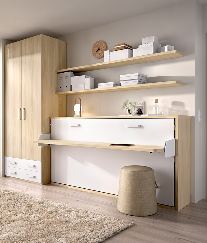 Cama Abatible Horizontal con escritorio disponible en diferentes colores y medidas Ref Y30000