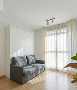 Cama Abatible Vertical con Sofá disponible en diferentes medidas y colores Ref N15000