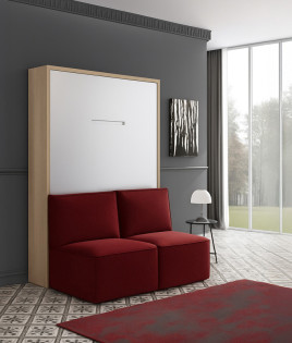Cama Abatible Vertical con Sofá disponible en diferentes medidas y colores Ref N15200