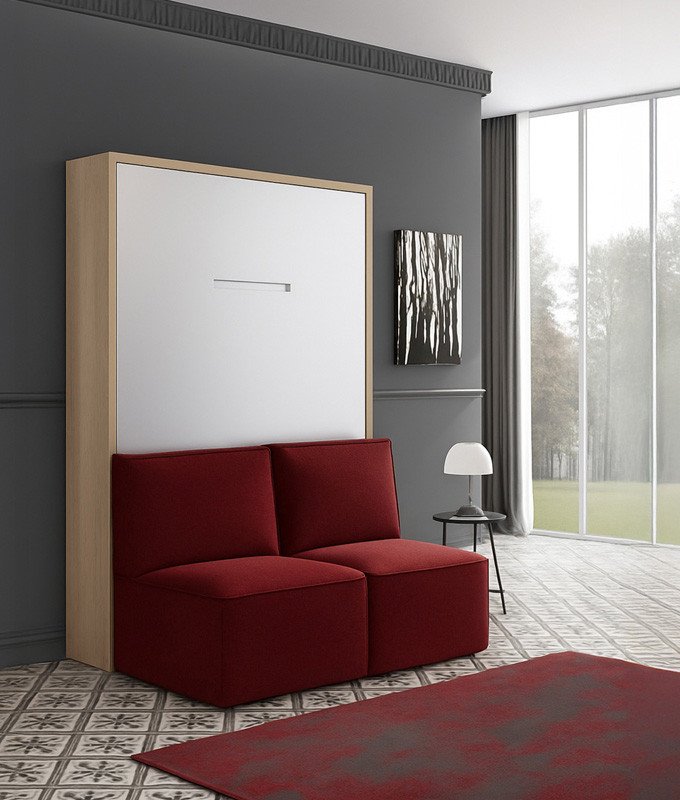 Cama Abatible Vertical con Sofá disponible en diferentes medidas y colores Ref N15200