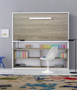 Cama Abatible con Zona de Estudio disponible en diferentes medidas y colores Ref N17000