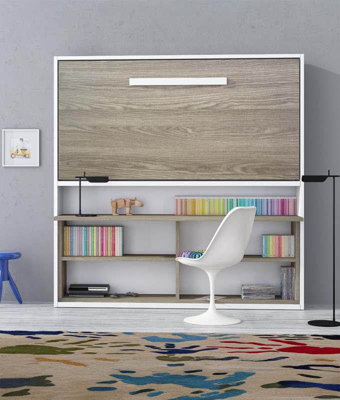 Cama Abatible con Zona de Estudio disponible en diferentes medidas y colores Ref N17000