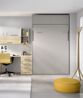 Cama Abatible Vertical con altillo disponible en diferentes colores y medidas Ref Y39000