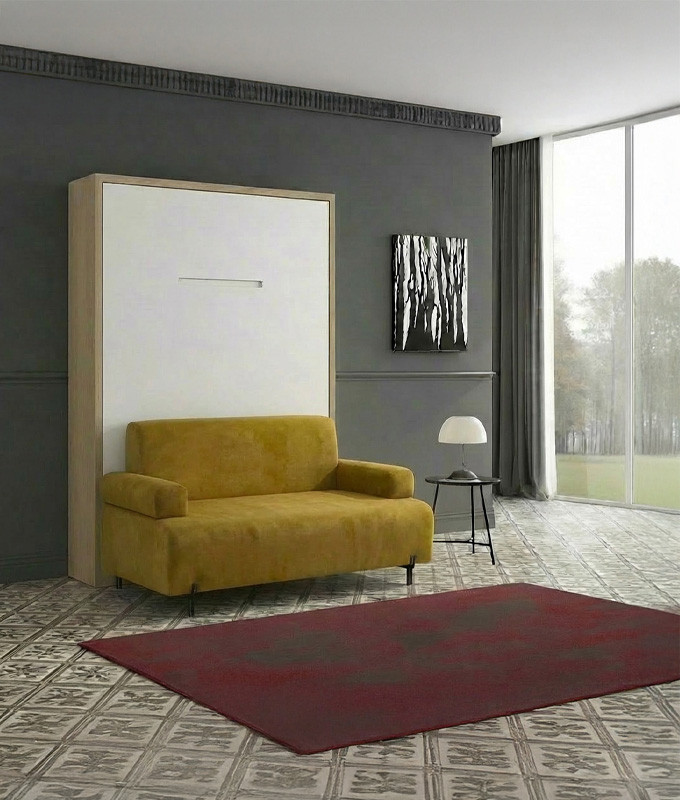 Cama Abatible Vertical con Sofá disponible en diferentes medidas y colores Ref N15100