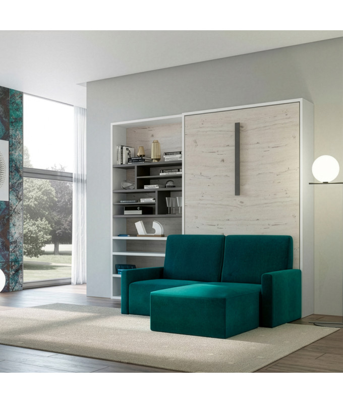 Cama Abatible Vertical con Sofá Chaiselongue Ref N87000